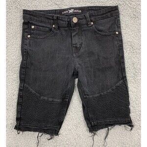 XRay Jeans Black Denim Cropped / Cut-off Ribbed Shorts 12 2017 5 Pocket Design